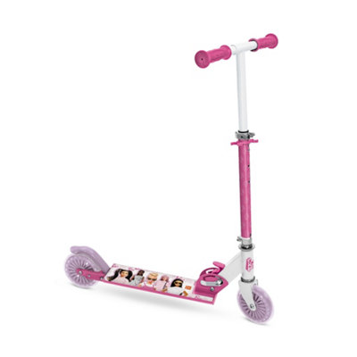 Mondo Barbie 2 Wheel Foldable Scooter - Adjustable Handlebar - Pink - Image 6