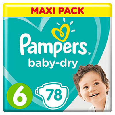Pampers Baby-Dry Size 678 Nappies For Breathable Dryness Pack Of 78 from B&Q
