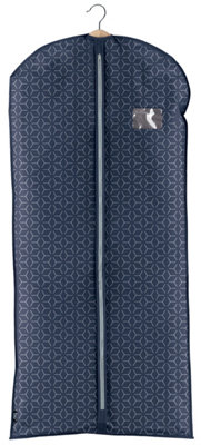 B&Q -  Domopak 2Pc Peva Blue Metrix Print Dress Cover Set