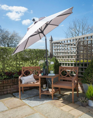 B&Q -  Elizabeth Mouse Grey Parasol 2.2M No Val