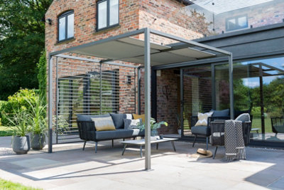 2.8 X 2.8M Sliding Roof Gazebo Anthracite Norfolk Collection - Image 7