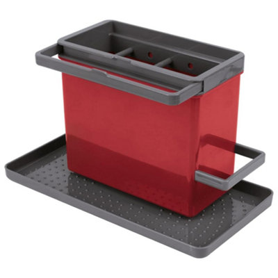 Metaltex Tidy-Tex Kitchen Sink OrganiserGrey/red from B&Q