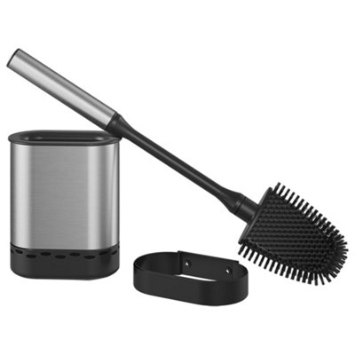Metaltex Stainless Steel Toilet BrushSilver/black from B&Q