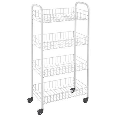 B&Q -  Pisa 4-Tier Trolley With WheelsWhite - Image 4