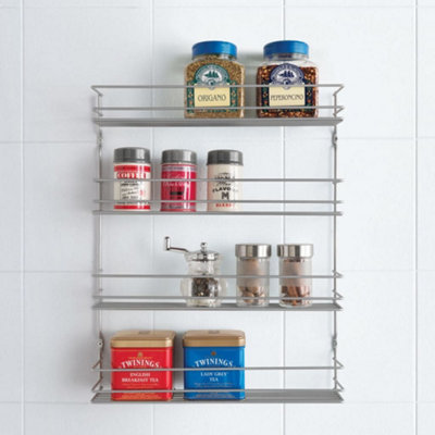 Metaltex 4-Tier Wall Spice Rack Pepito Silver from B&Q