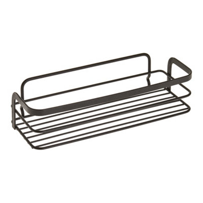 Metaltex Origin Lava 1-Tier Rectangular Bathroom Shelf Wall Organizer from B&Q