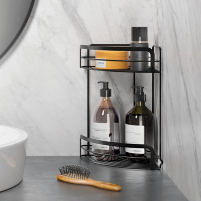 Metaltex 2-Tier Corner Douche Rack Black from B&Q