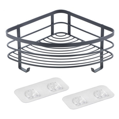 Metaltex Origin Lava Corner Bathroom Shelf With U-Fix Adhesive Mount from B&Q