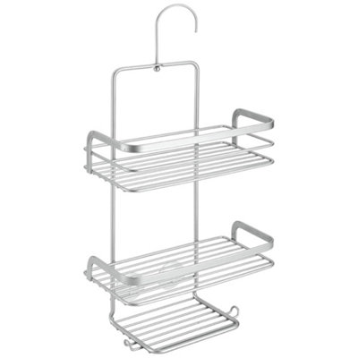 Metaltex Viva 3-Tier Shower Caddy Bathroom Storage RackSilver from B&Q