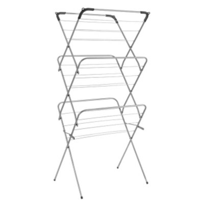 B&Q -  3-Tier Concertina Laundry Clothes Airer DryerSilver