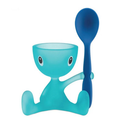 Alessi A di Cico Egg Cup with Salt Castor and Spoon - Blue - Image 2