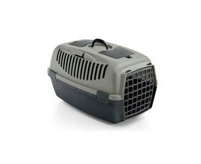 Stefanplast Gulliver 2 Medium Pet Carrier With Plastic Door - Grey