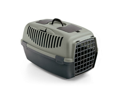 Stefanplast Grey Gulliver 3 Pet Carrier With Plastic Door Medium