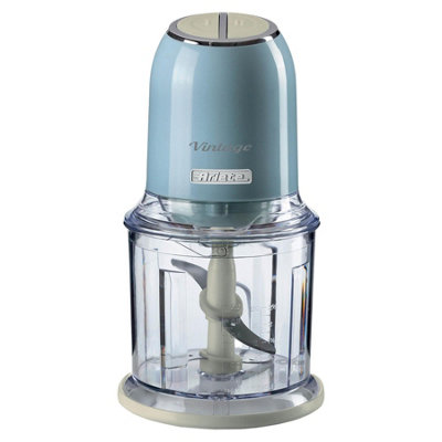 B&Q -  438/05 Vintage Mini Food Processor400W600Ml Graduated Beaker2 SpeedsStainless Steel BladesBlue