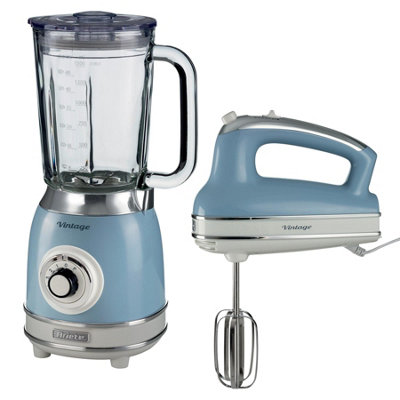 Ariete Retro Style Hand Whisk & Jug Blender Set, Vintage Design, Blue - Image 3