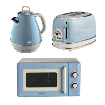 Ariete Vintage 1.7L Jug Kettle2 Slice Toaster & Microwave Blue from B&Q