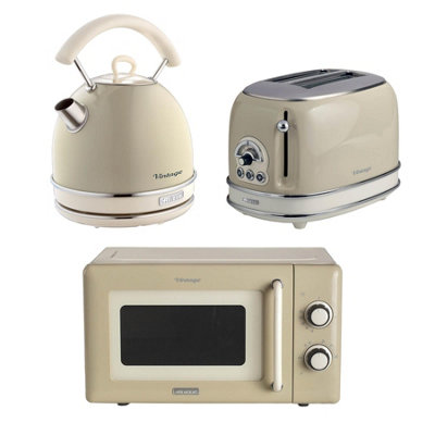 Ariete Vintage Dome Kettle2 Slice Toaster & Microwave Cream from B&Q