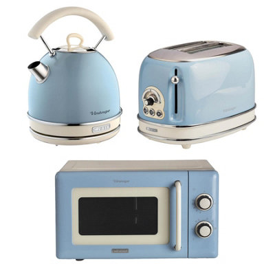 Ariete Vintage Dome Kettle2 Slice Toaster & Microwave Blue from B&Q