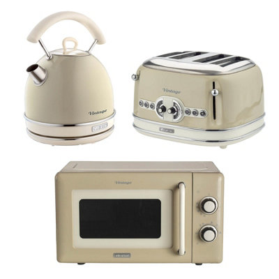 Ariete Vintage Dome Kettle4 Slice Toaster & Microwave Cream from B&Q