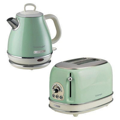 Ariete Unisex Green Vintage Jug Kettle & 2 Slice Toaster Blue Set, 1L - Image 3