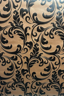 Zed Décor Roberto Cavali Italian Designer Wallpaper Black Bronze Metallic Damask 10M X 70Cm 12056Rc from B&Q