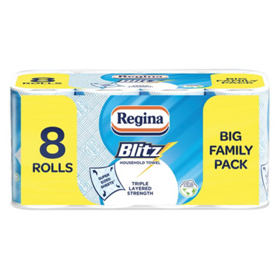 B&Q -  Blitz Blue & White Paper TowelsPack Of 8