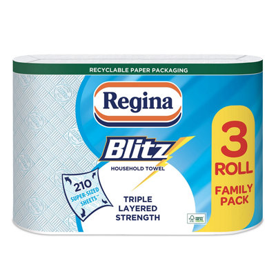 Regina Blitz & Paper Roll, Pack Of 3 Blue/White