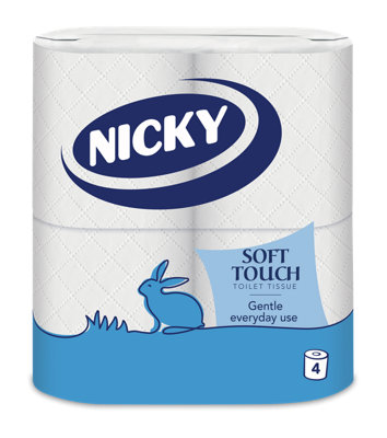 B&Q -  Soft Touch White Toilet RollPack Of 4