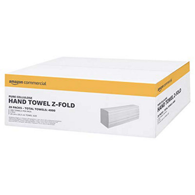 Amazoncommercial Multifold (Z-Fold) Paper Hand Towels2-Ply Cellulose4000 Sheets (20 Packs Of 200)Sheet Size: 24 X 20.3 Cm from B&Q
