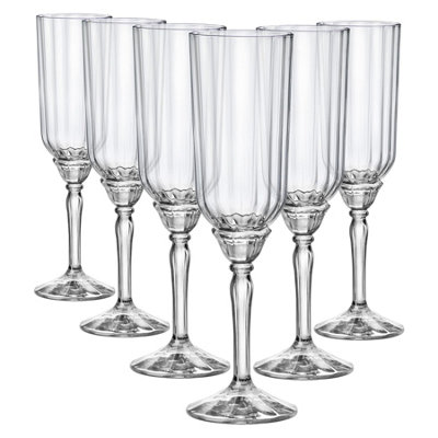 Bormioli Rocco Florian Champagne Flutes - Clear - Pack Of 6 210Ml