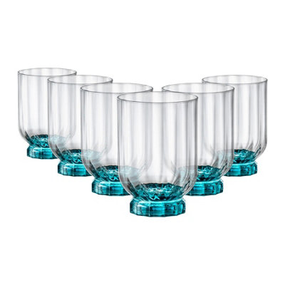 Bormioli Rocco Florian Double Whisky Glasses - 375Ml - Pack Of 6 Blue