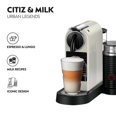 Delonghi En267.wae Nespresso Citiz Coffee Machine With Aeroccino Milk FrotherWhite from B&Q