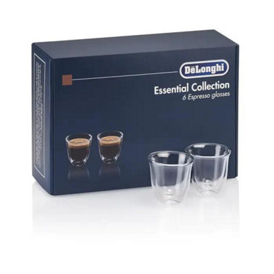 De'longhi Dlsc300 Double Wall Espresso Glasses Pack Of 6 Clear from B&Q
