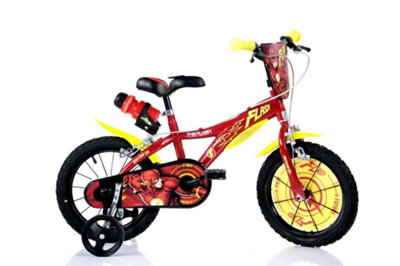 Flash Dino Kids 16-Inch Bike - Red/Yellow With Front Shield, 616-Fh - Image 3