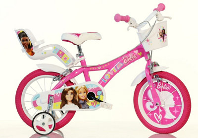 Dino Bikes Dino Barbie Rosa Kids Bike With Stabilisers14" Wheels from B&Q