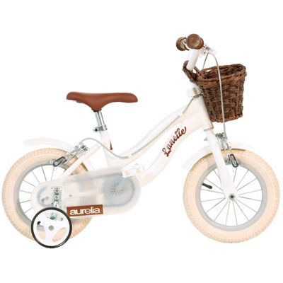 Dino Bikes Retro 12" Kids Bicycle - White Classic Vintage Style Bike For Children