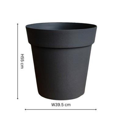 Ivyline Cleo Planter D40cm With Wheels Anthracite