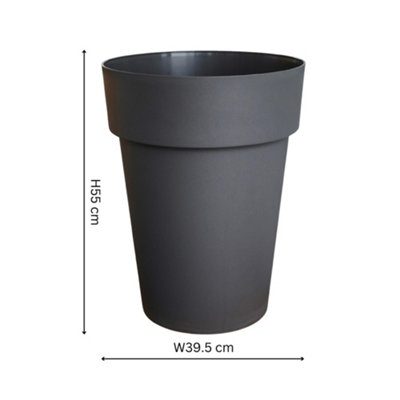 B&Q -  Cleo High Planter H55Cm Anthracite