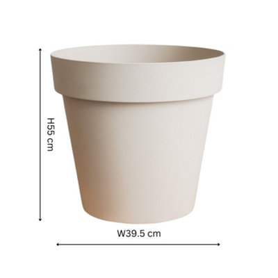 Ivyline Cleo Planter D40Cm Oat With Wheels from B&Q