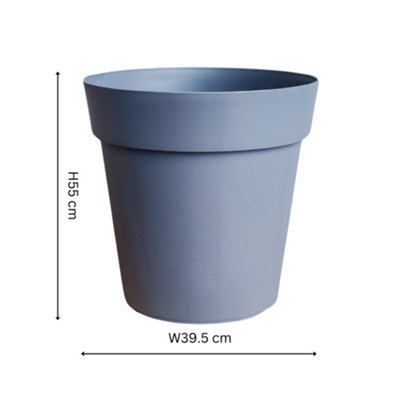 Ivyline Cleo Planter D40Cm Grey With Wheels from B&Q