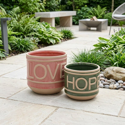 Duo Love Hope Garden Planter Pots from B&Q