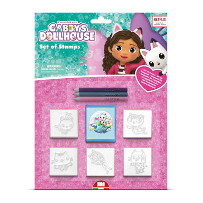 B&Q -  Gabbys Dollhouse Blister Pack 5 StampsKids Craft & Stationery Set