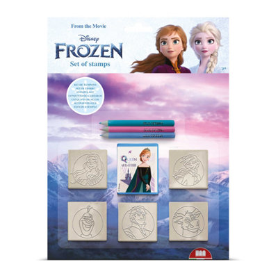 Multiprint Unisex Pink Frozen 2 Blister Pack 5 Stamps - Kids Craft & Stationery Set In | Size: 1 Pack - Image 4