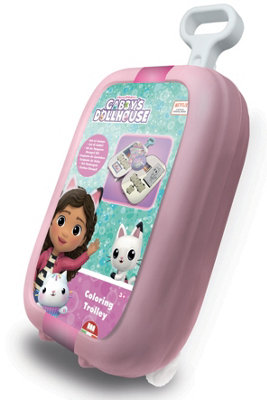Print Gabbys Dollhouse Kids Colouring And Stamp Trolley Set Multi Multiprint - Image 5
