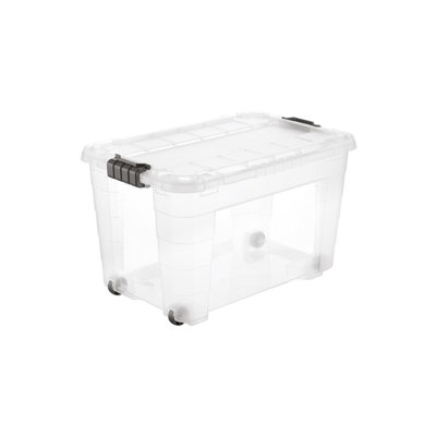 Tontarelli Flip & Store 60L Stackable Wheeled Storage Box With Lid from B&Q