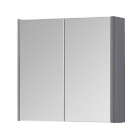 800mm 2 Door Bathroom Mirror Cabinet- Basalt Grey- (Choice)