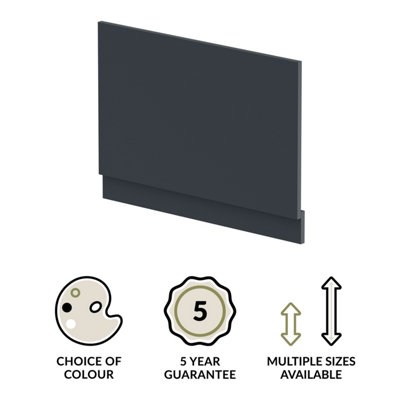 800mm Bath MDF End Panel & Plinth - Soft Black - 3
