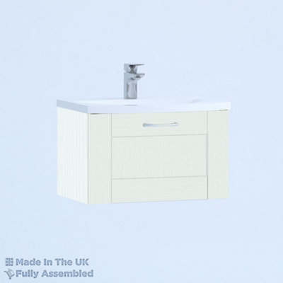 800mm Curve 1 Drawer Wall Hung Bathroom Vanity Basin Unit (Fully Assembled) - Cambridge Solid Wood Ivory Price Comparisons | Compare The Build