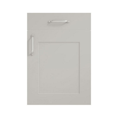 800mm Curve 1 Drawer Wall Hung Bathroom Vanity Basin Unit (Fully Assembled) - Oxford Matt Light Grey