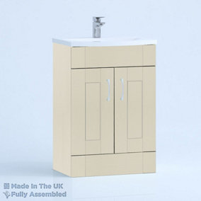 800mm Curve 2 Door Floor Standing Bathroom Vanity Basin Unit (Fully Assembled) - Cambridge Solid Wood Mussel